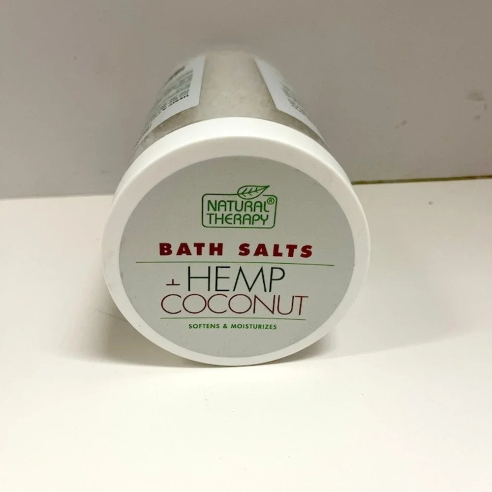 Natural Therapy Hemp Coconut‎ Bath Salts NEW 37oz Jar Natural Ingredients